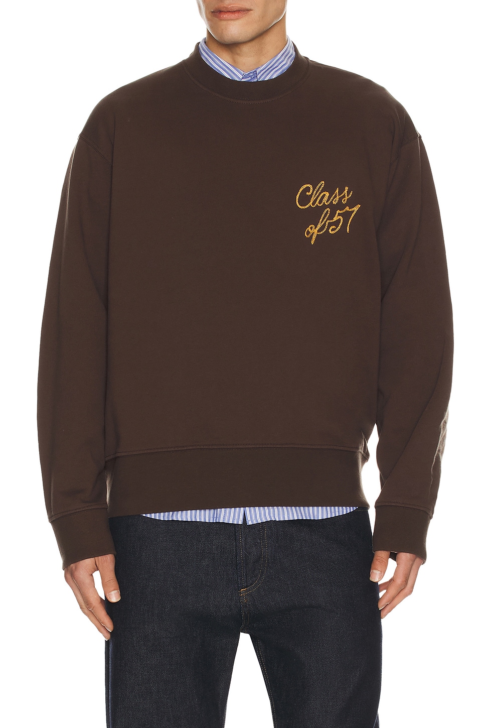 Image 1 of President's Class 57 Crew Sweatshirt in Washed Brown