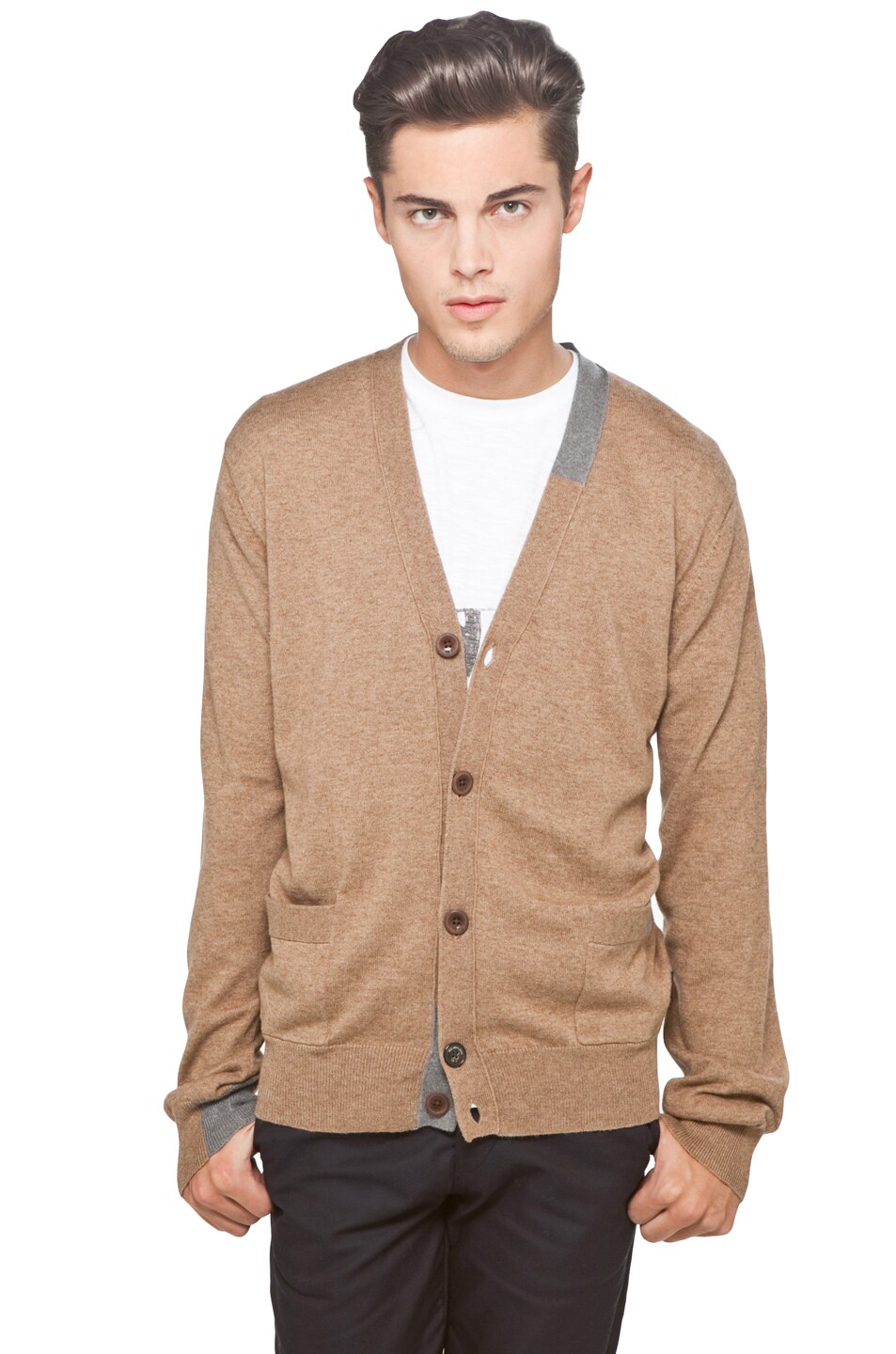 Image 1 of Paul Smith Jeans Button Cardigan in Camel