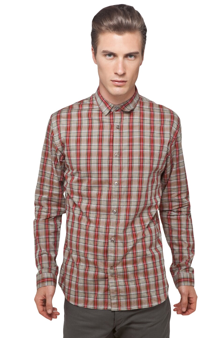Image 1 of Paul Smith Jeans Plaid Shirt in Orange & Brown