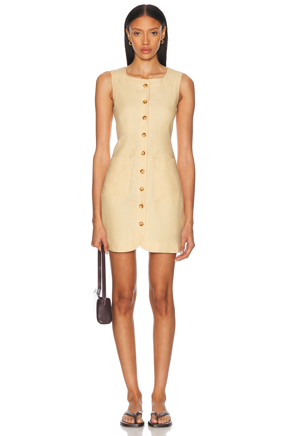 POSSE EMMA BUTTON DOWN MINI DRESS 