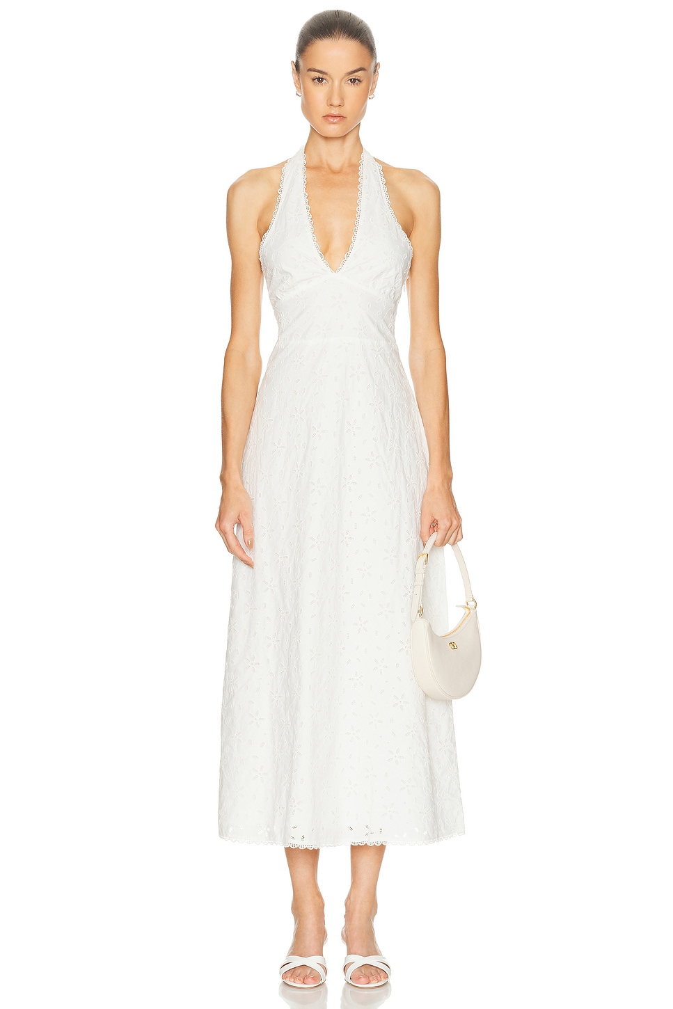Image 1 of Posse Salma Halter Dress in Vintage White