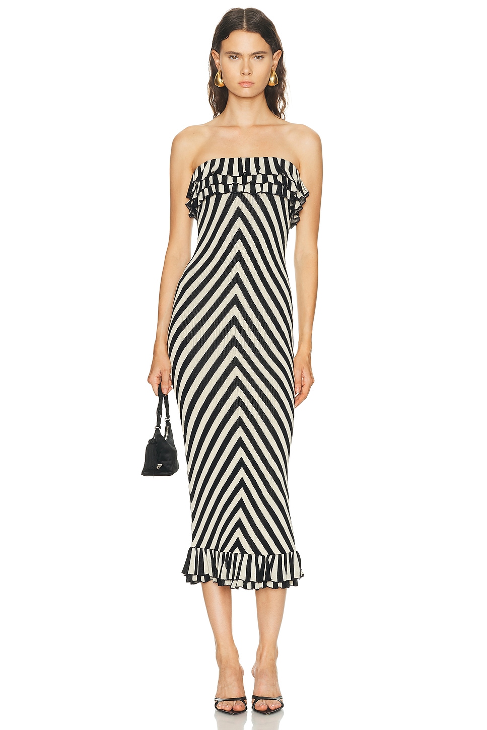 Image 1 of Posse Miles Strapless Dress in Cream & Black