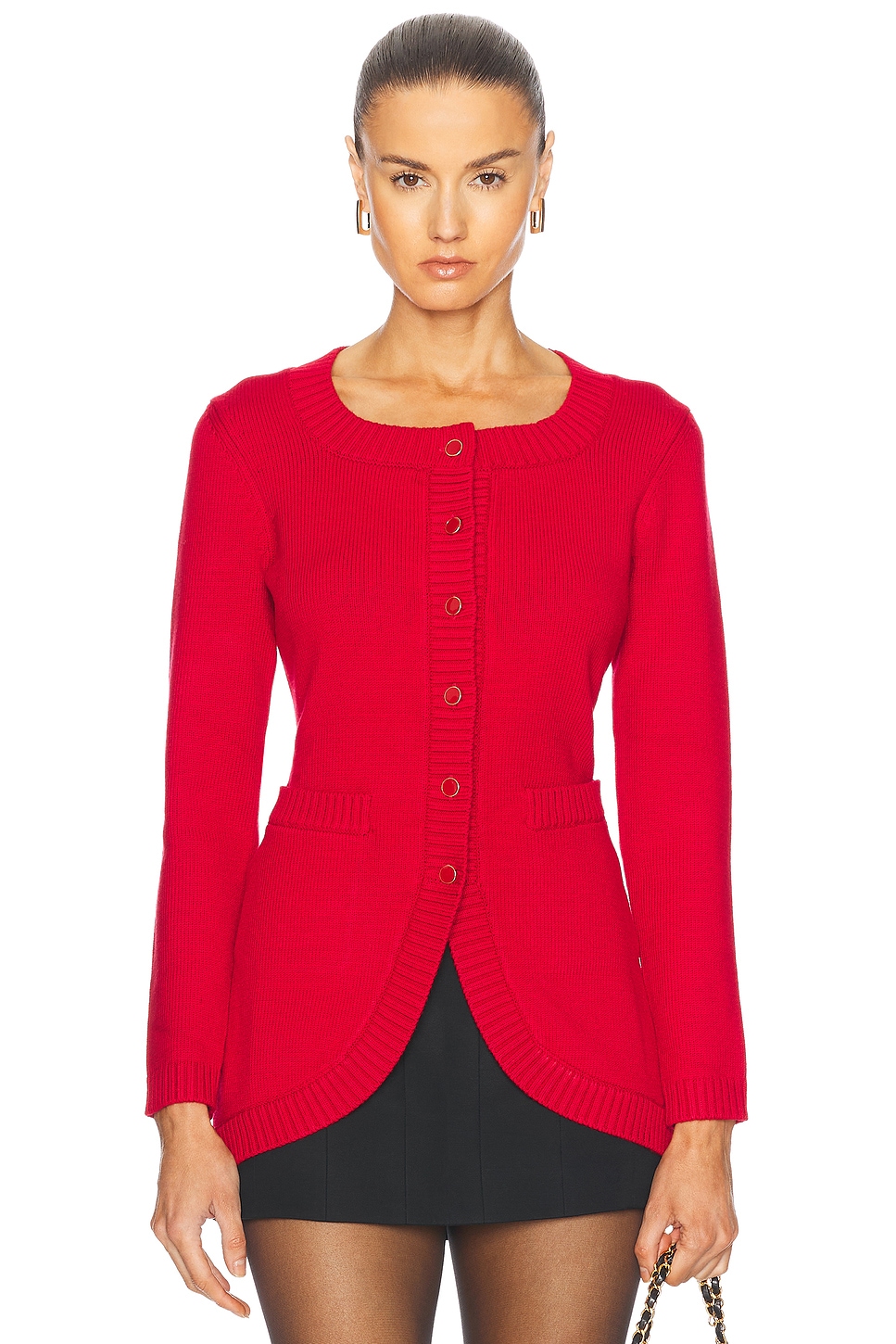 Sabrina Long Sleeve Cardigan in Red