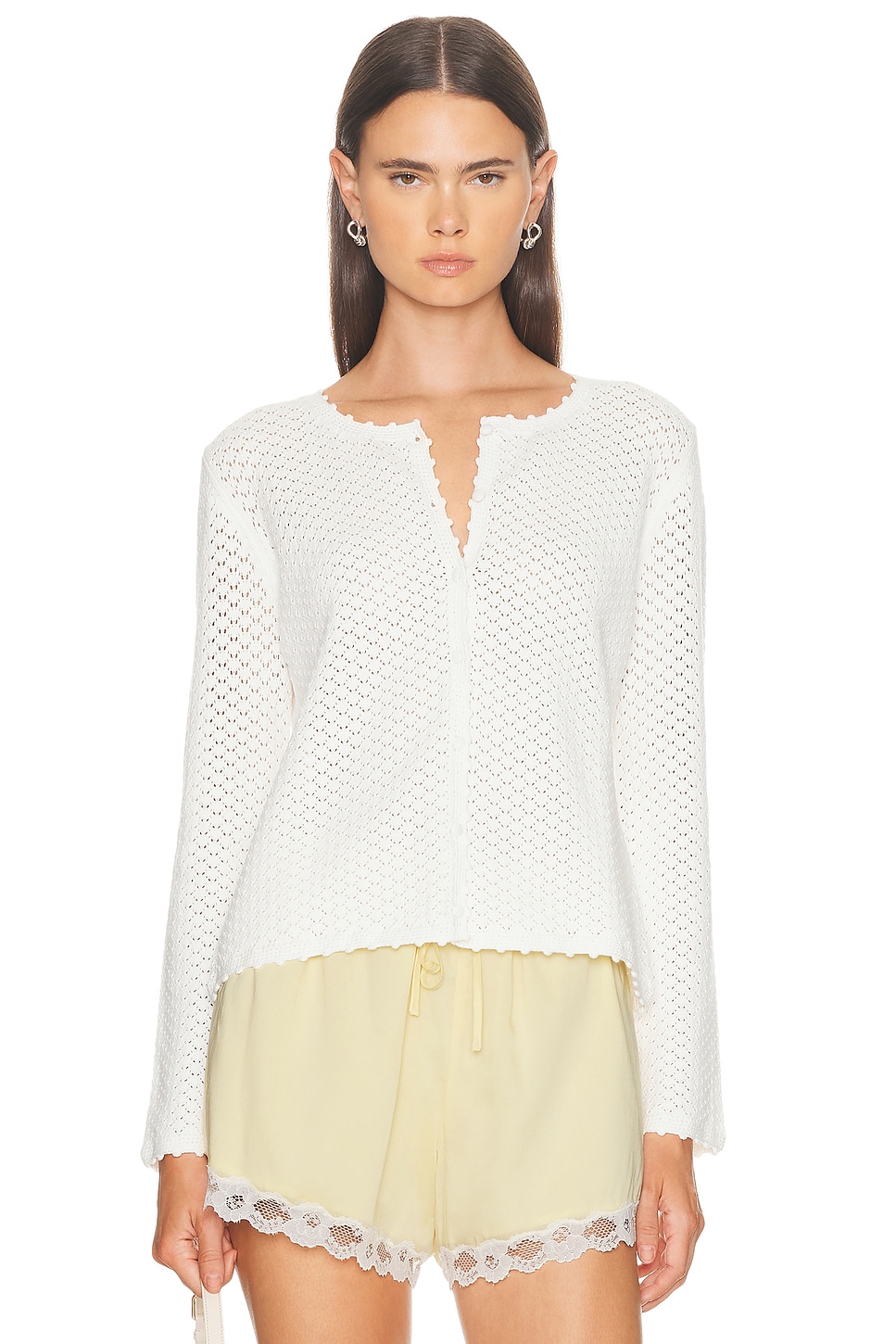 Posse Helena Cardigan In White