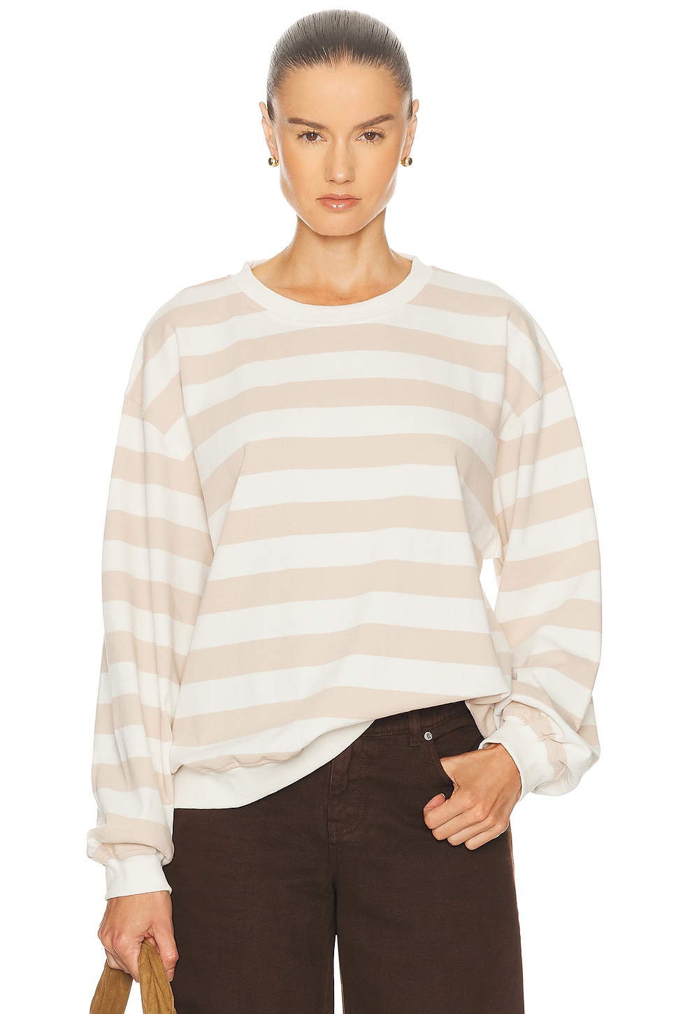 Image 1 of Posse Hugo Sweater in Beige Ivory Stripe