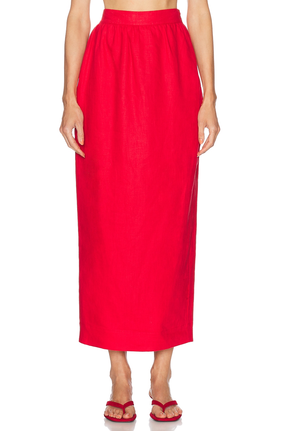 Bonnie Pencil Skirt in Red