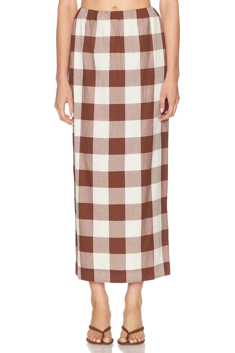 Image 1 of Posse Mira Skirt in Mocha Gingham