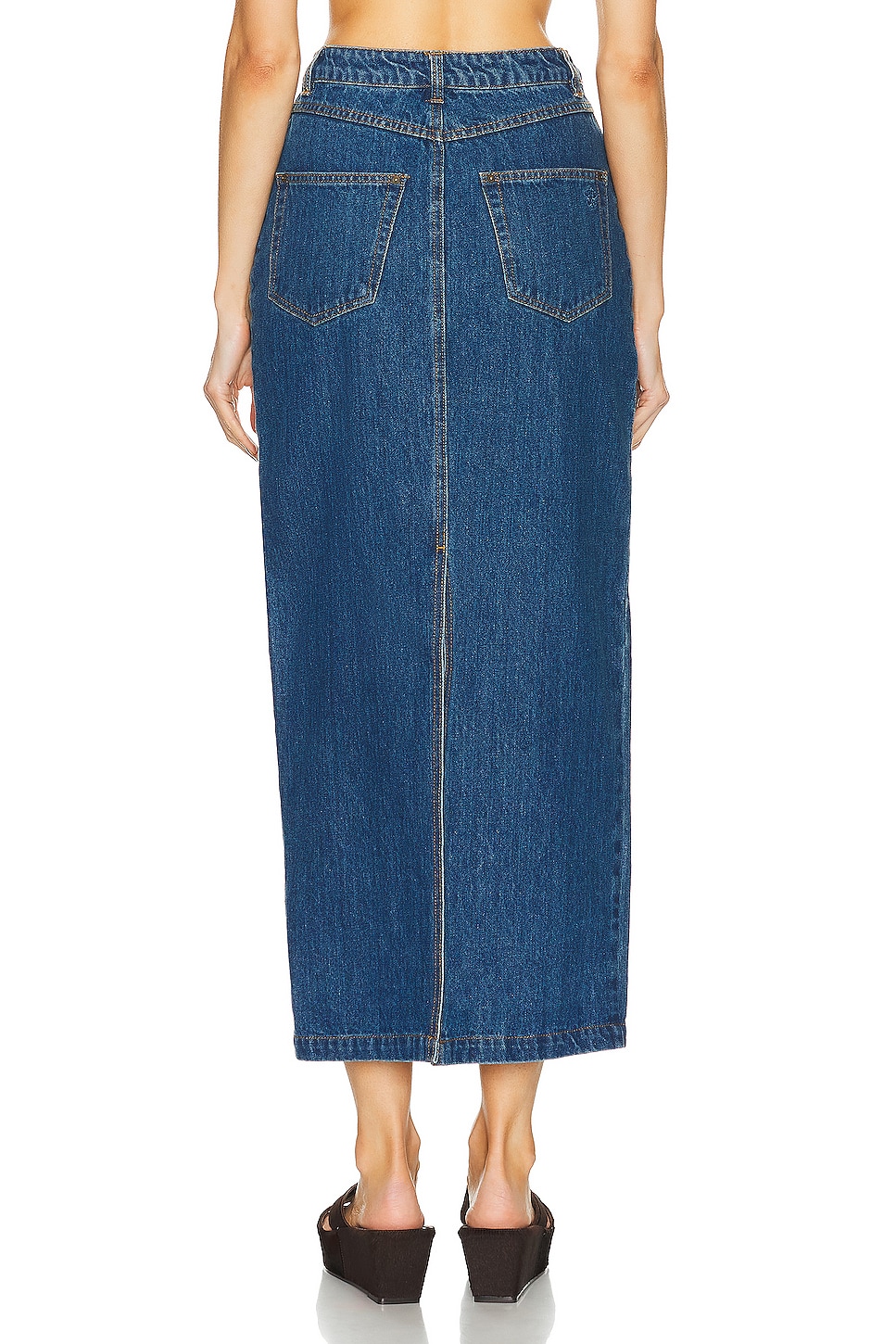 Posse Harvey Maxi Skirt in Denim | FWRD