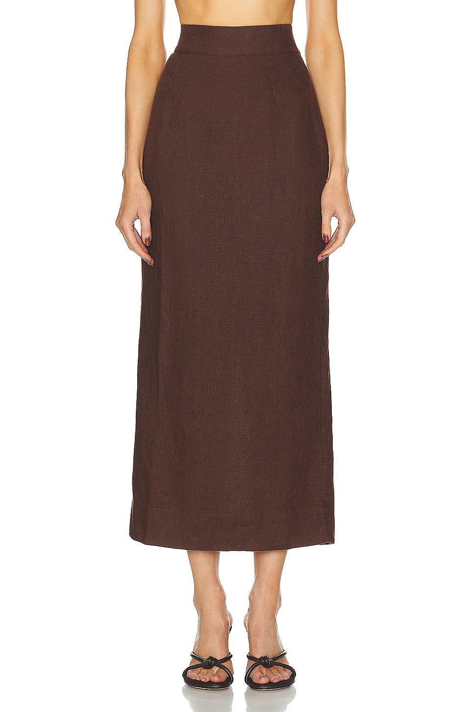 Image 1 of Posse Emma Pencil Skirt in Chocolate