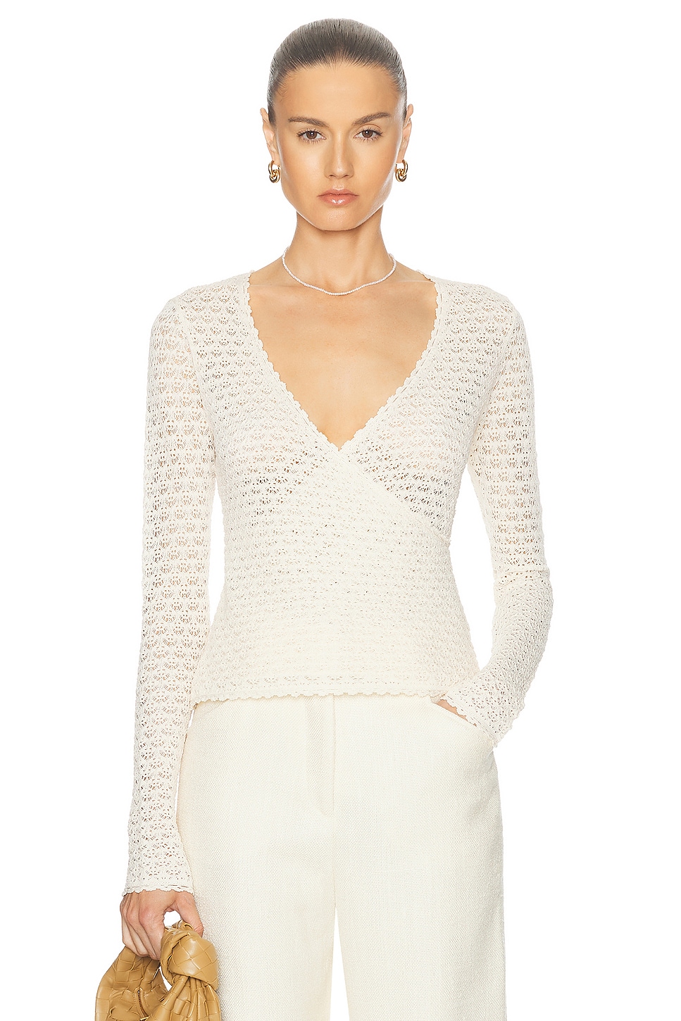 Image 1 of Posse Romy Wrap Top in Cream