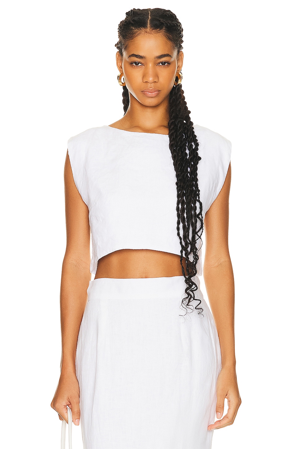 Image 1 of Posse Martina Crop Top in Ivory