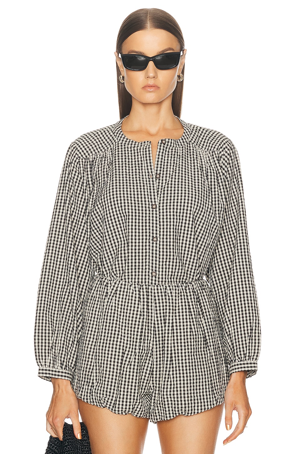 Image 1 of Posse Mira Shirt in Gingham Black & Cream