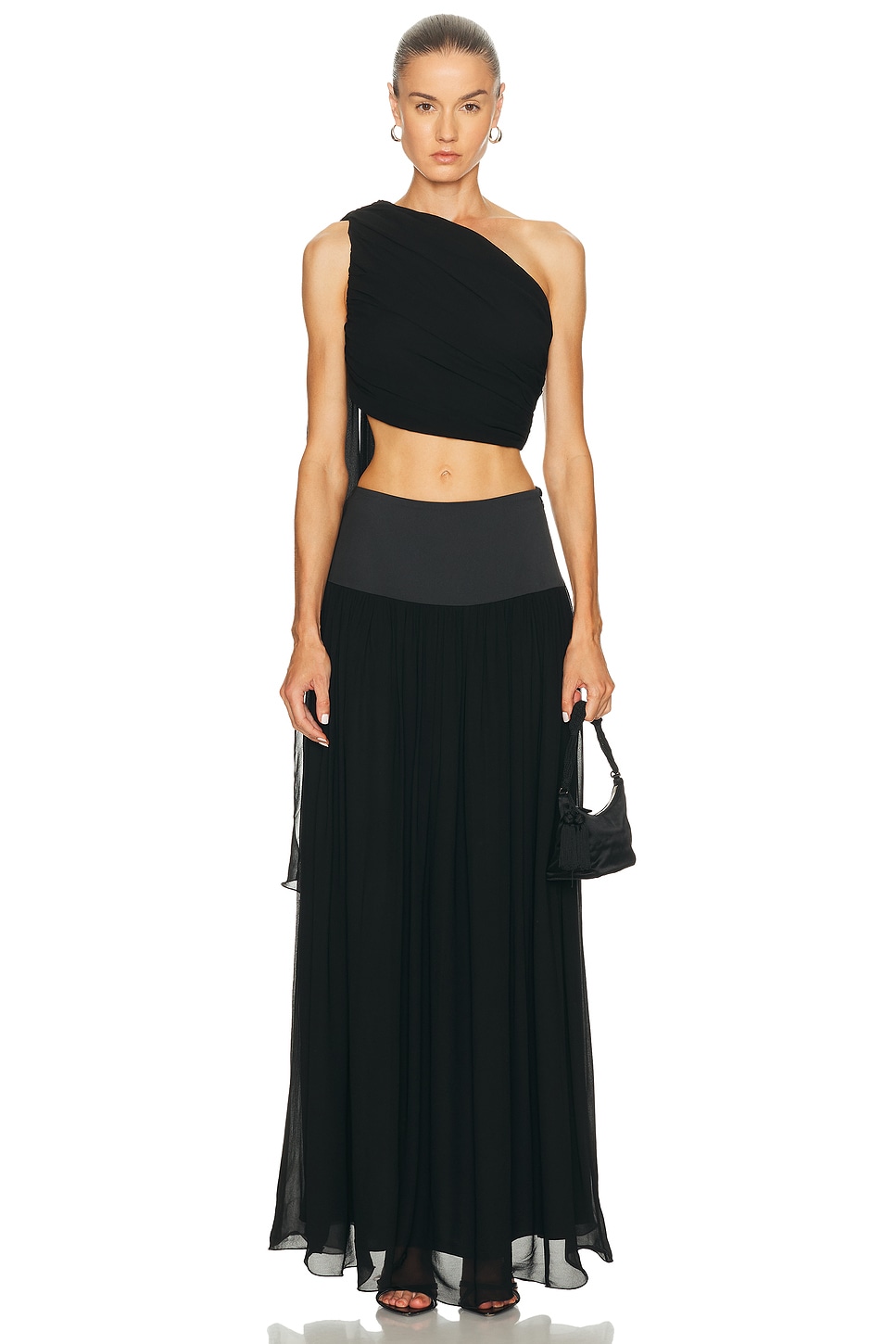 Posse Solene One Shoulder Top In Black