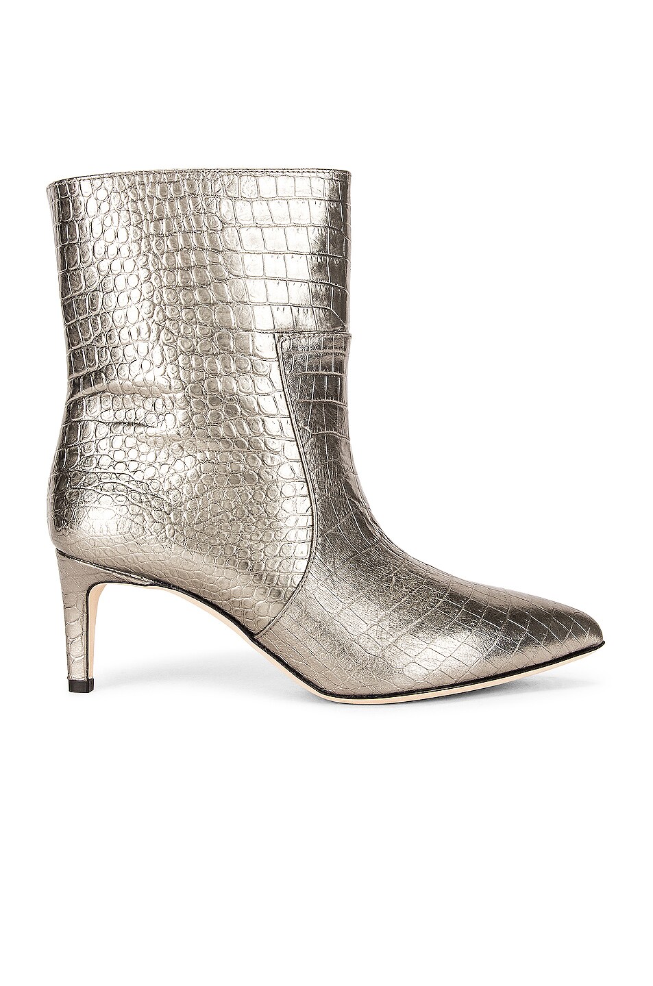 Image 1 of Paris Texas Metallic Croco 60 Ankle Boot in Dark Silver