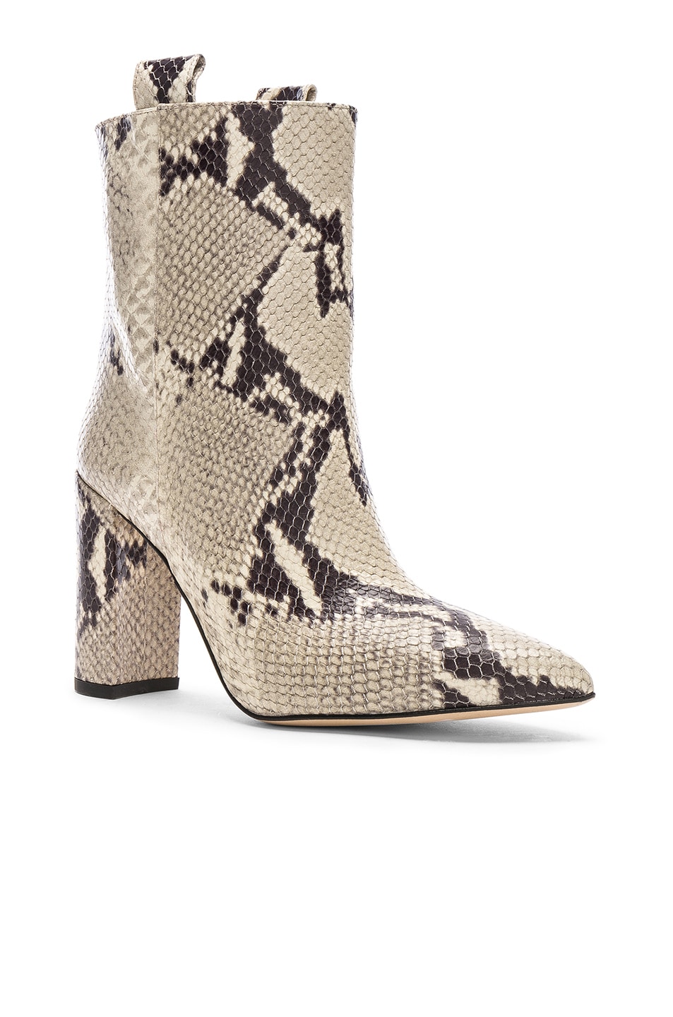 Paris Texas Snake Print Ankle Boot in Natural | FWRD