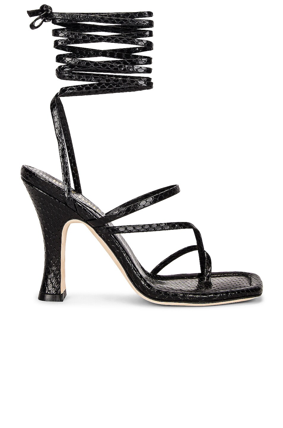 Image 1 of Paris Texas Mirta Lace Up Thong Sandal in Nero