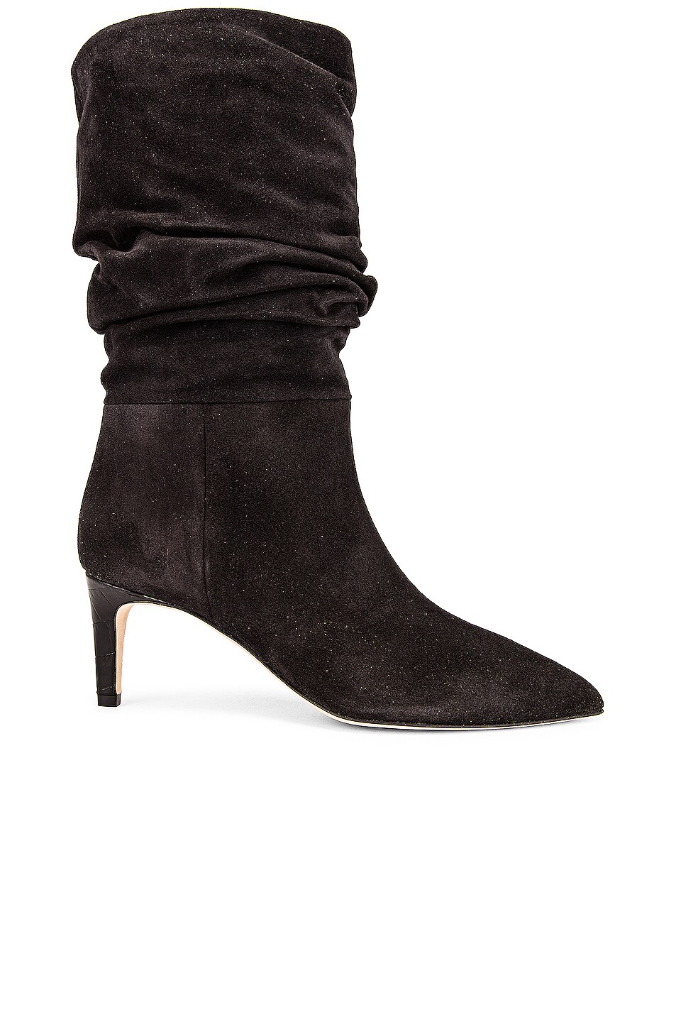 Image 1 of Paris Texas Suede 60 Slouchy Boot in Off Black