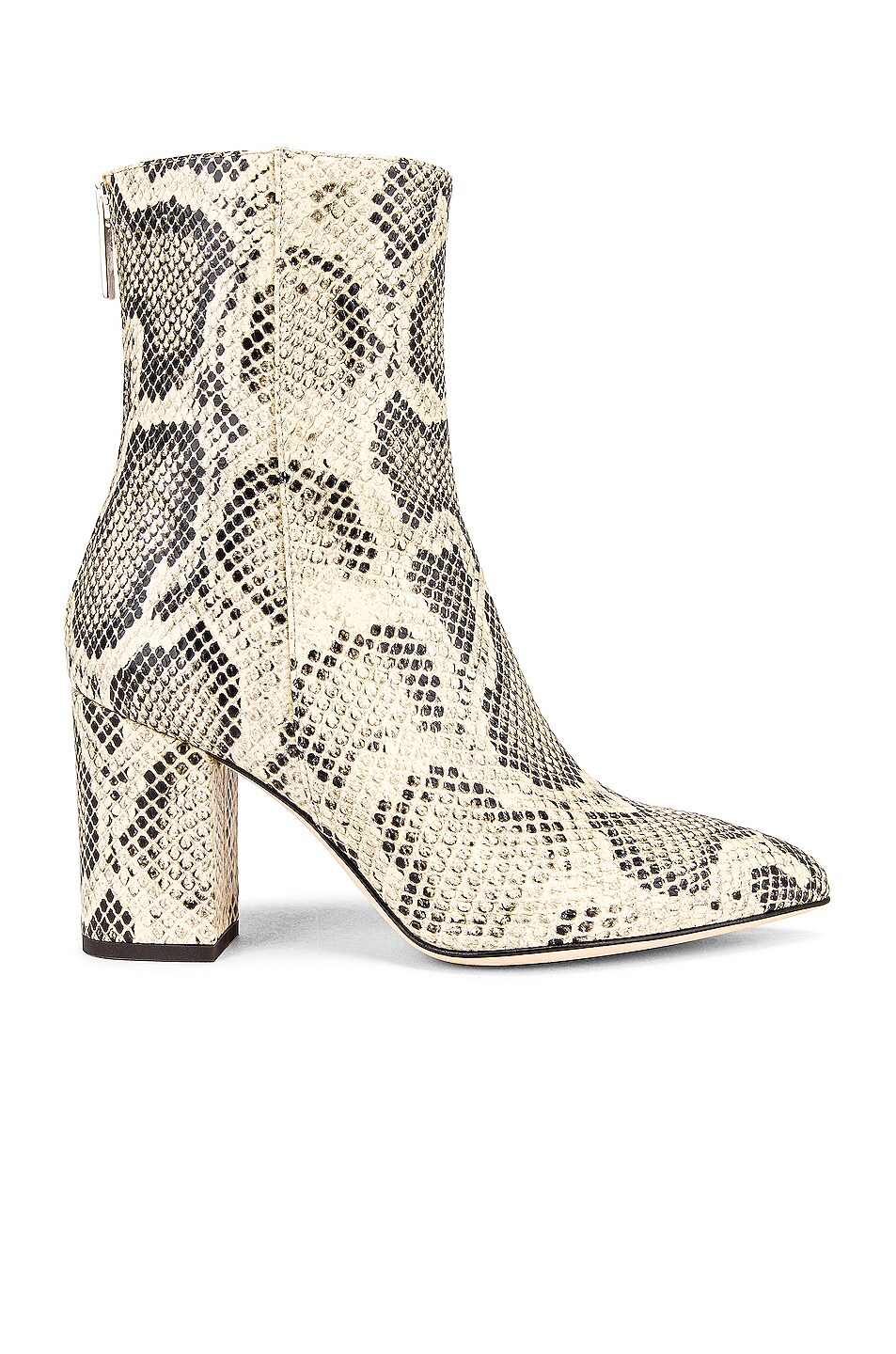 Image 1 of Paris Texas Printed Python 80 Block Heel Ankle Boot in Desert