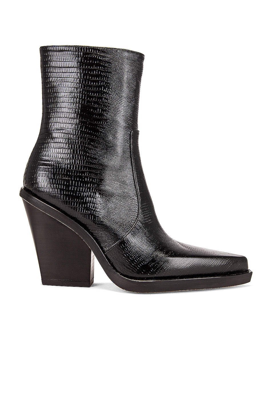 Image 1 of Paris Texas Printed Lizard Rodeo 100 Ankle Boot in Black