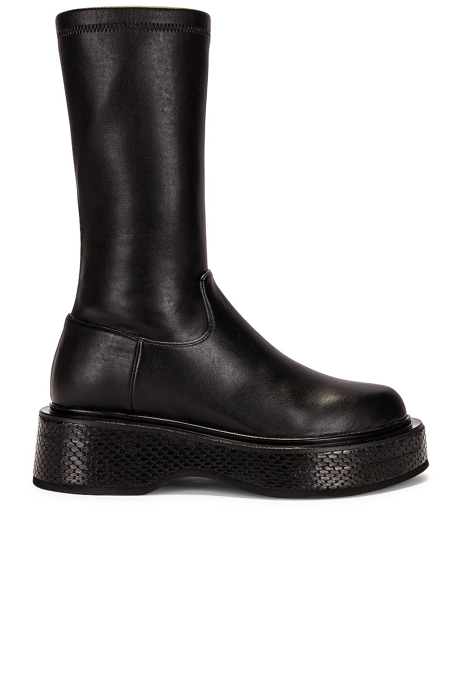 Image 1 of Paris Texas Vegan Leather Platform Stretch 50 Ankle Boot in Black