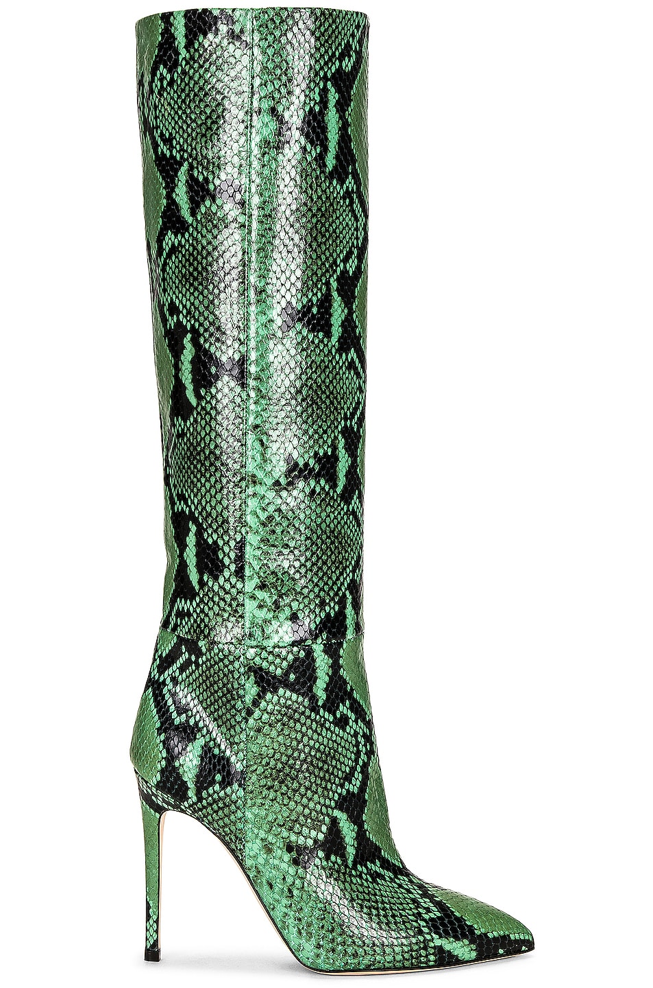 Image 1 of Paris Texas Printed Python 105 Stiletto Boot in Jade
