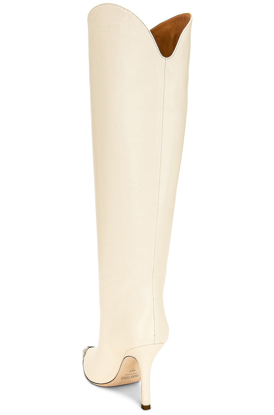 Paris Texas Nadia Embellished Toe Boot in Vanilla | FWRD