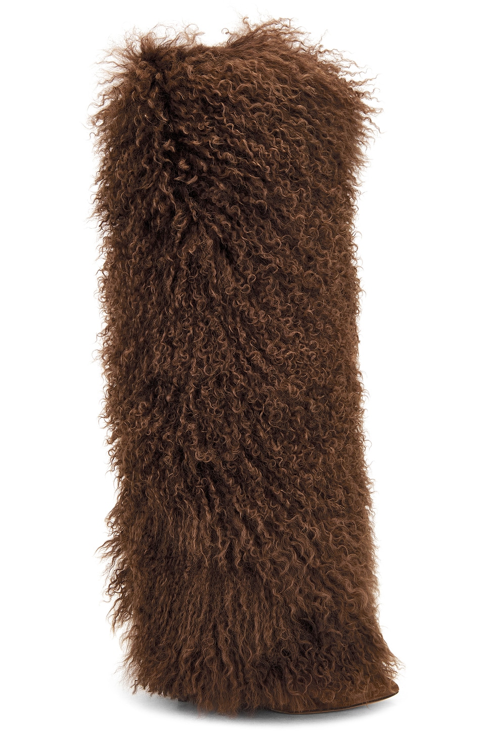 Furry Stiletto Boot 105 Heel in Brown