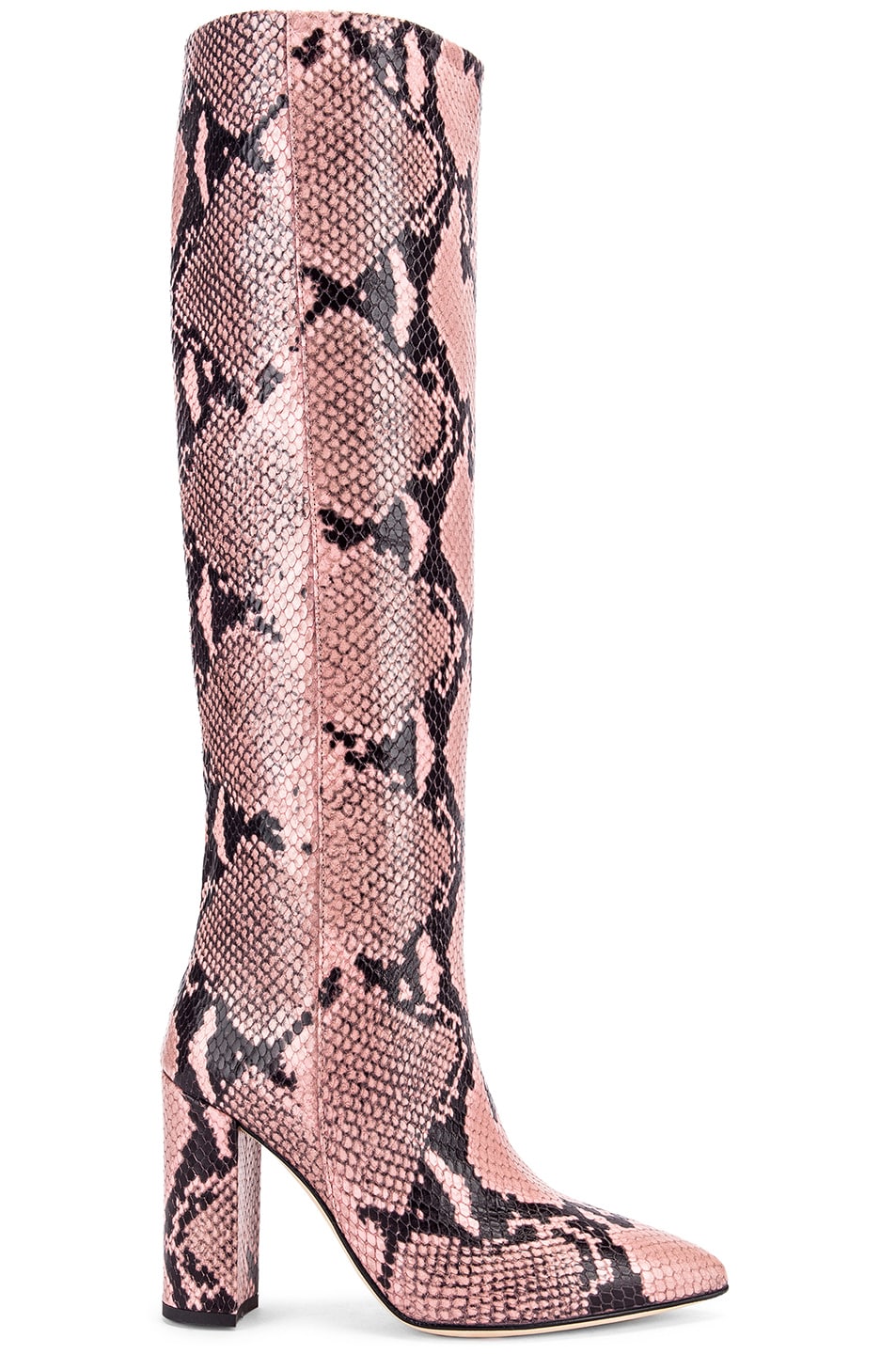 Image 1 of Paris Texas Snake Print Knee High Boot in Pink