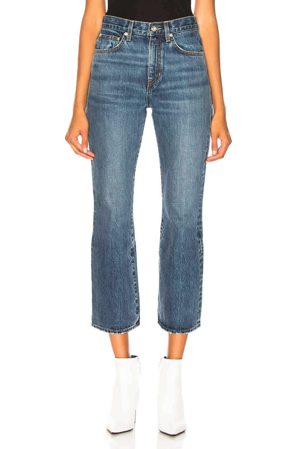 Image 1 of Proenza Schouler White Label Cropped Flare Jean in Medium Blue
