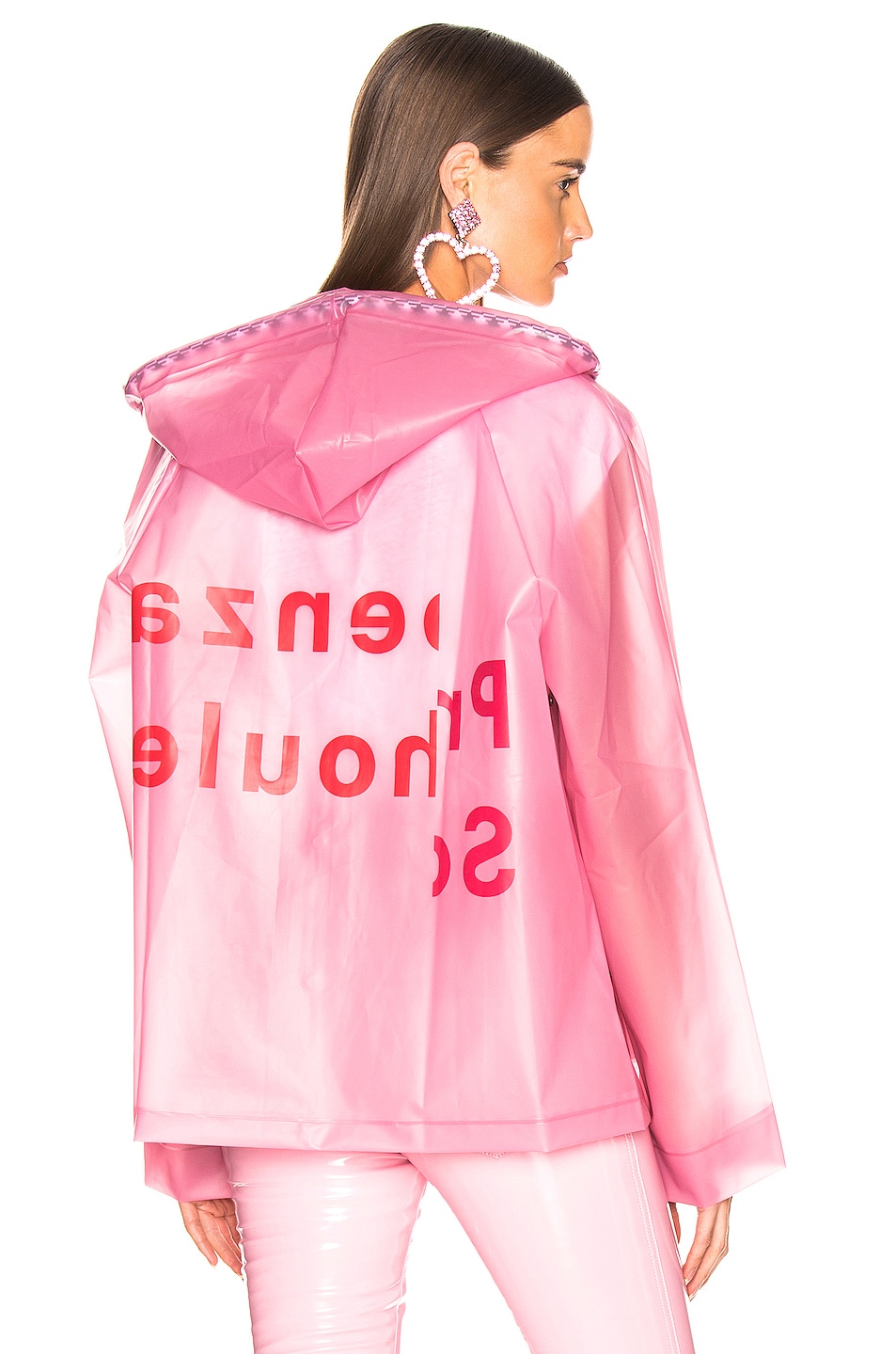 Image 1 of Proenza Schouler White Label Hooded Raincoat in Pink