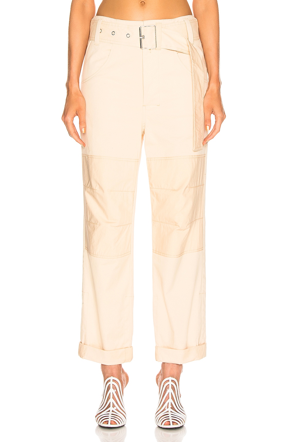 Image 1 of Proenza Schouler White Label High Waisted Utility Belt Pant in Ecru