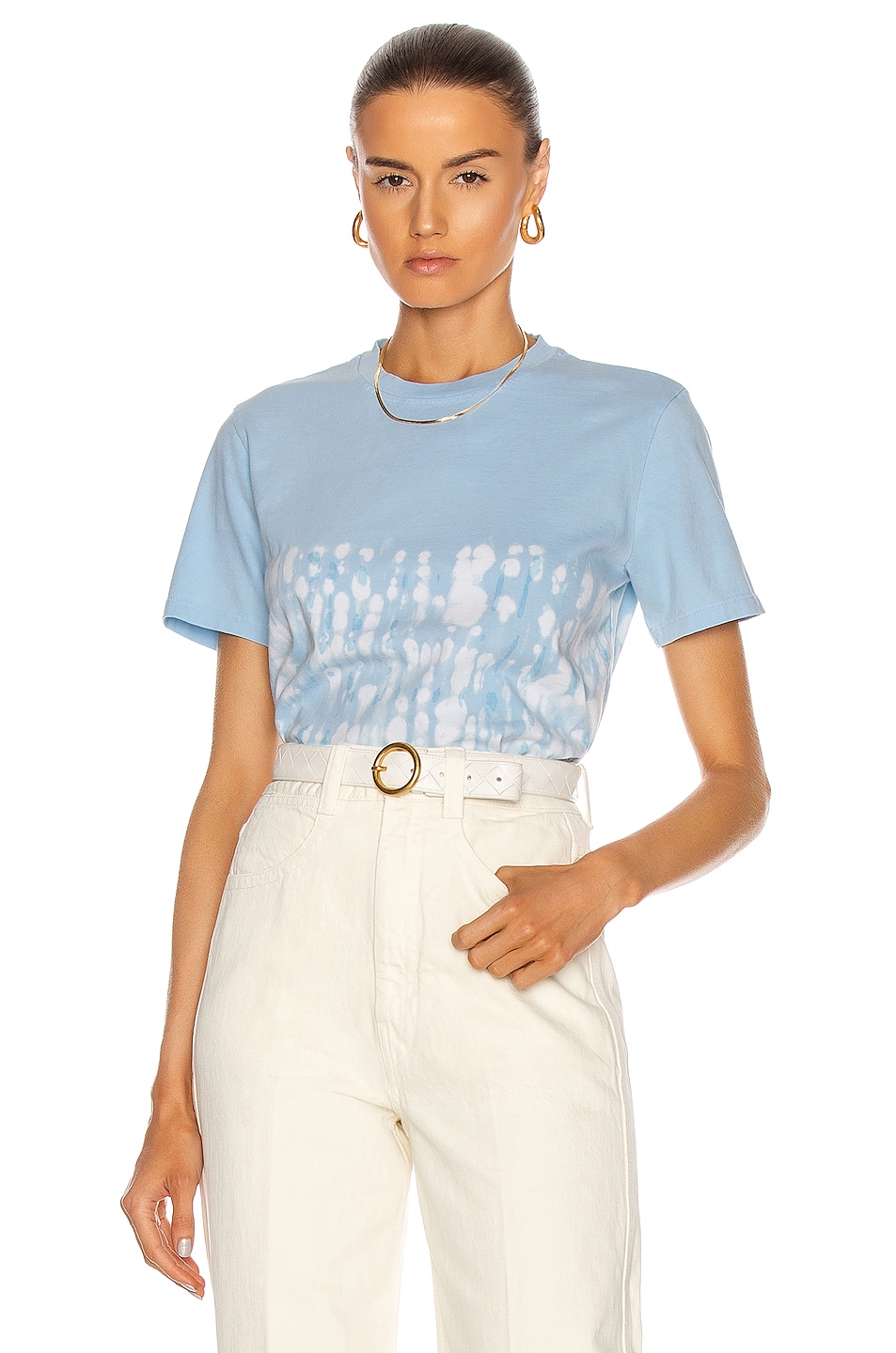 Image 1 of Proenza Schouler White Label Classic T Shirt in Blue & Pearl Tie Dye