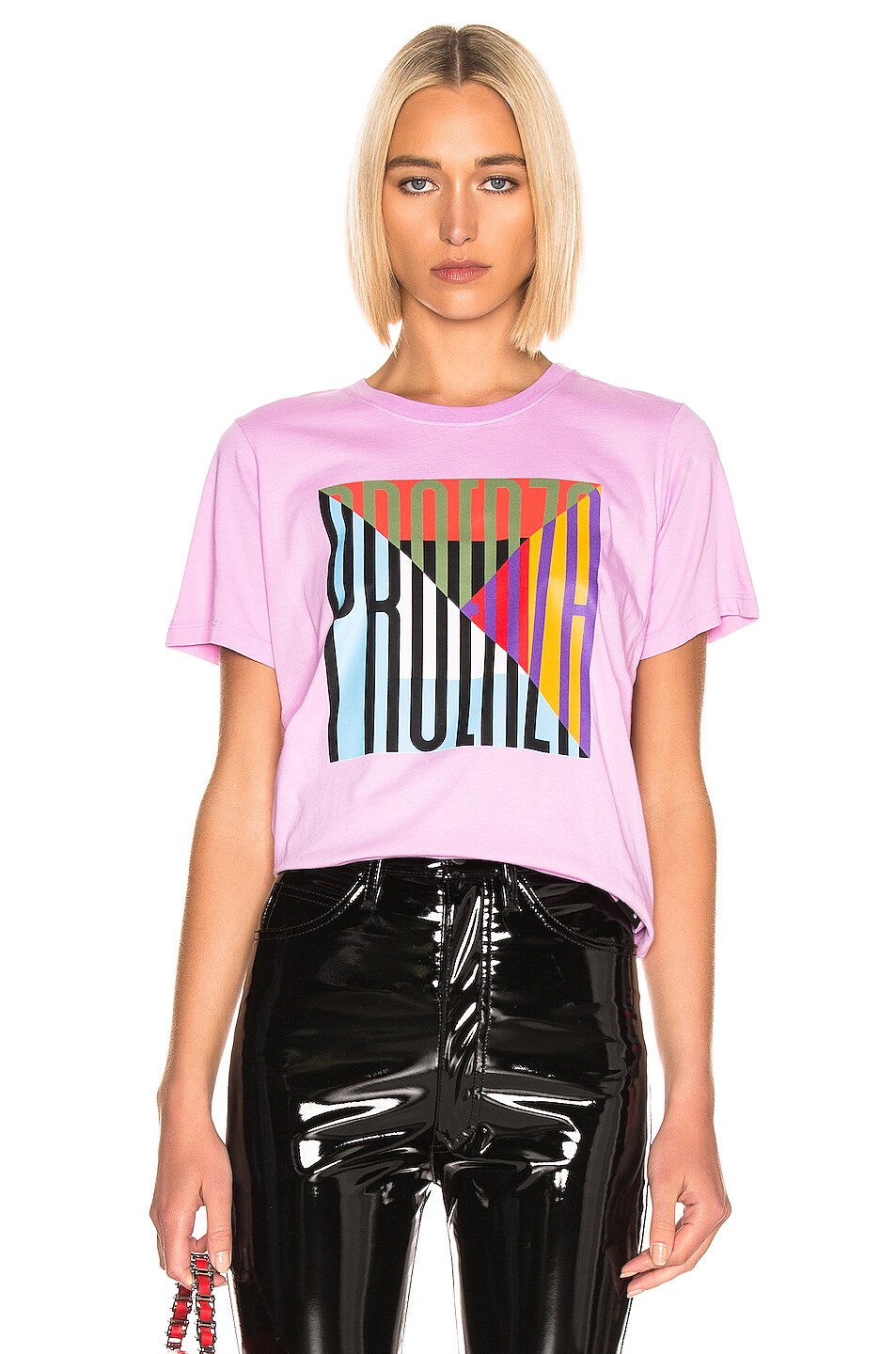 Image 1 of Proenza Schouler White Label Logo Printed Baby Tee Shirt in Pink
