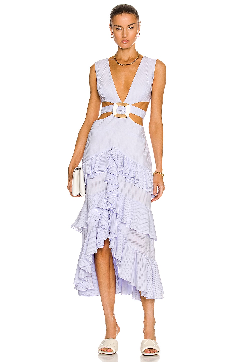Image 1 of PatBO Melrose Cut Out Midi Dress in Lilac