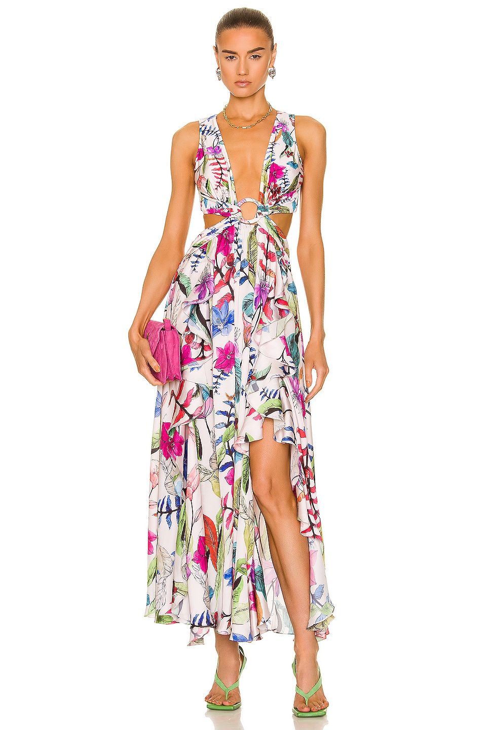 Image 1 of PatBO Zamia Cut Out Beach Dress in White