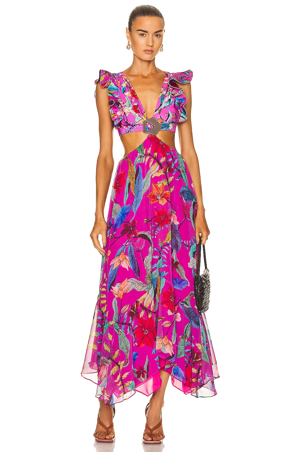Image 1 of PatBO Zamia Belted Beach Dress in Magenta