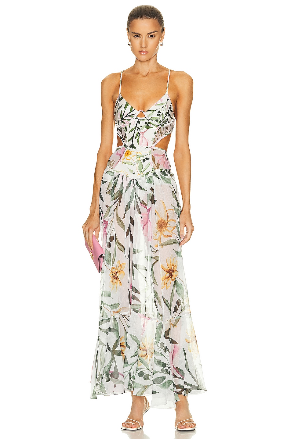 Image 1 of PatBO Jasmin Bustier Maxi Dress in White