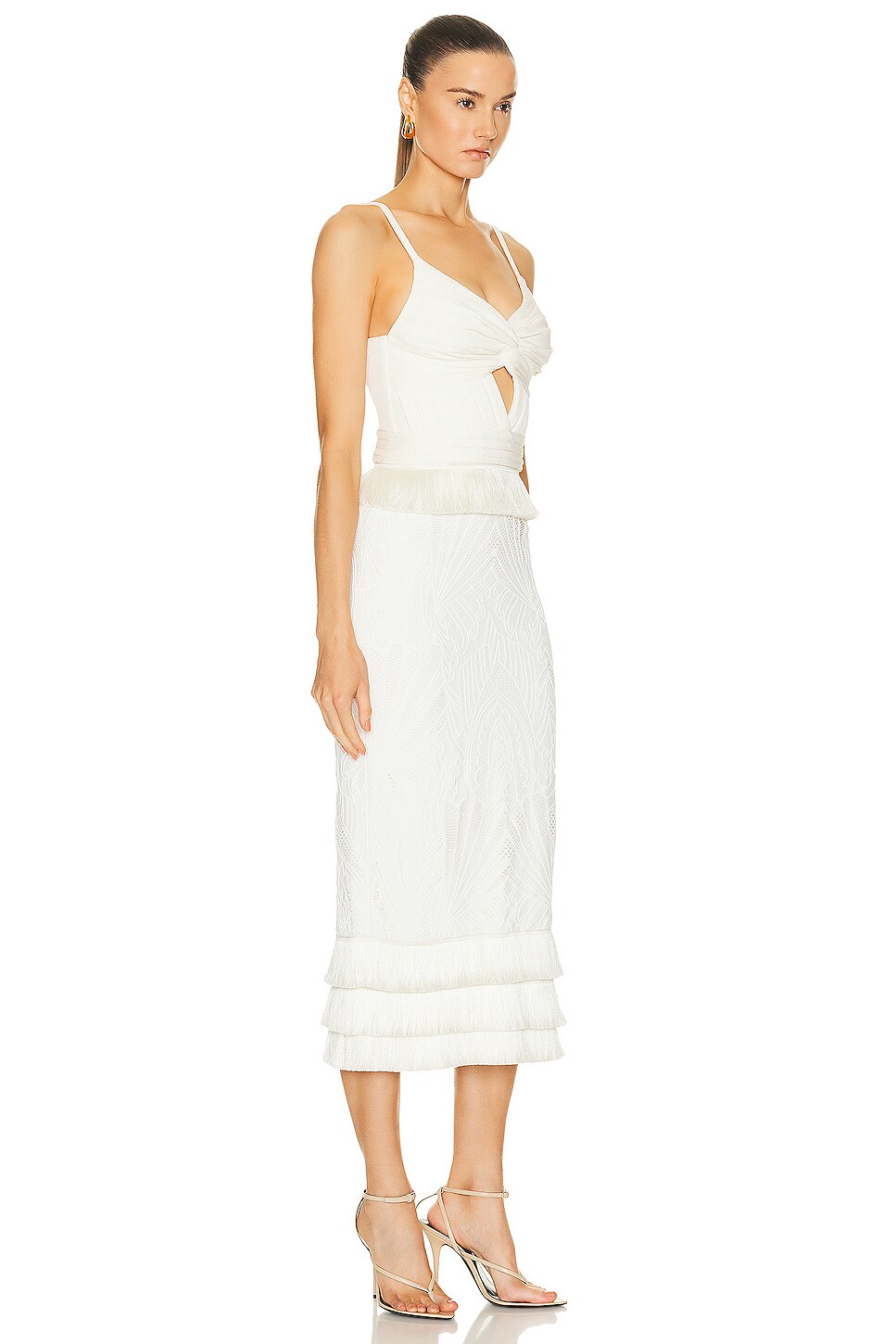 Sleeveless Lace Midi Dress Ivory - PatBo main image 1