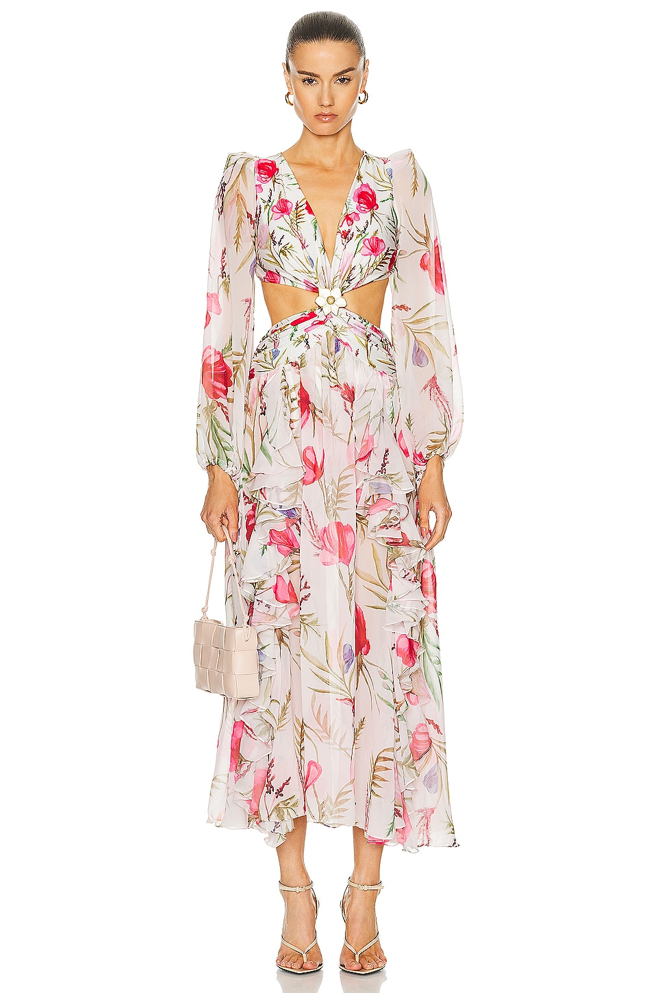 Image 1 of PatBO Viera Cut-Out Maxi Dress in White