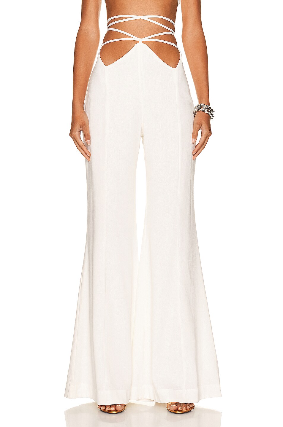 Image 1 of PatBO Linen Tie Waist Pant in White