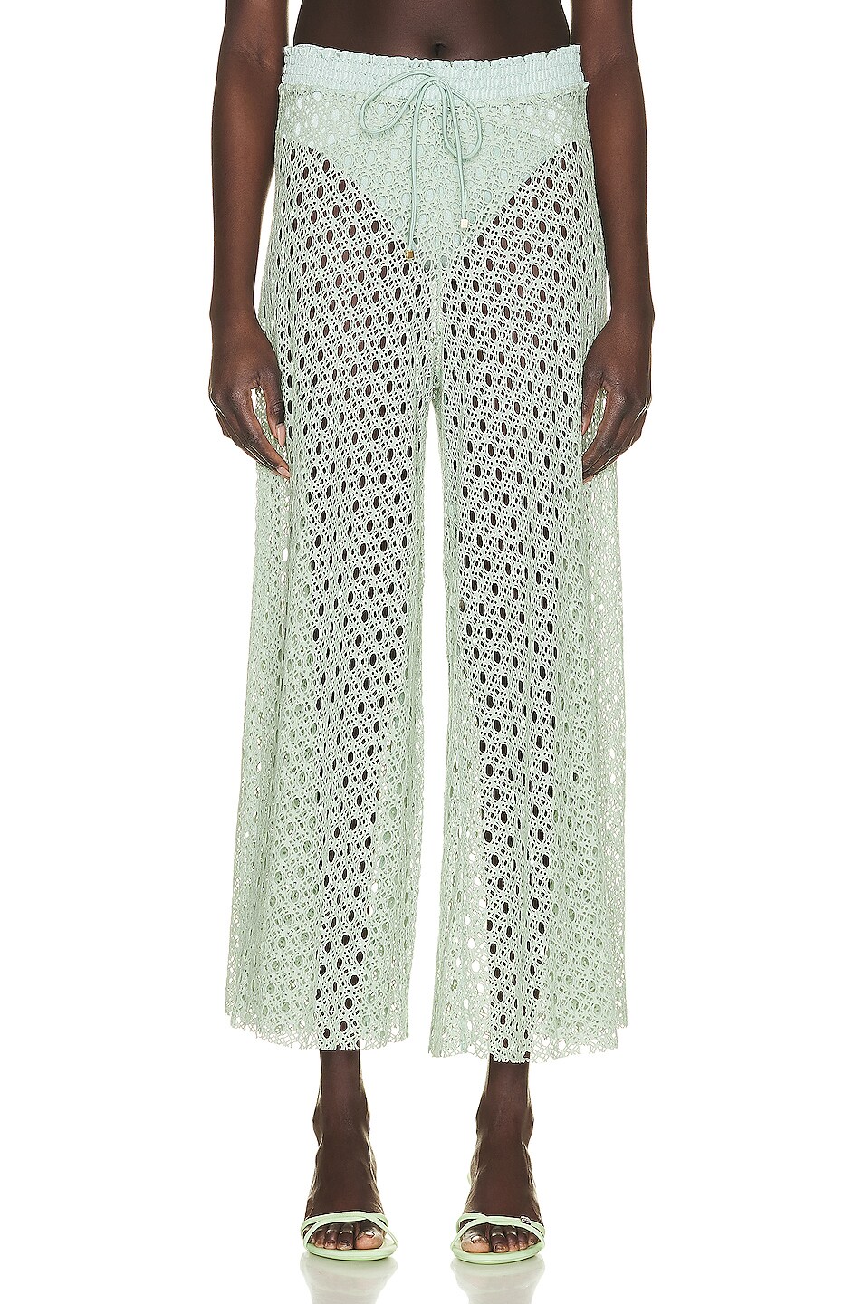 PatBO Monstera Netted Beach Pant in Island Blue FWRD
