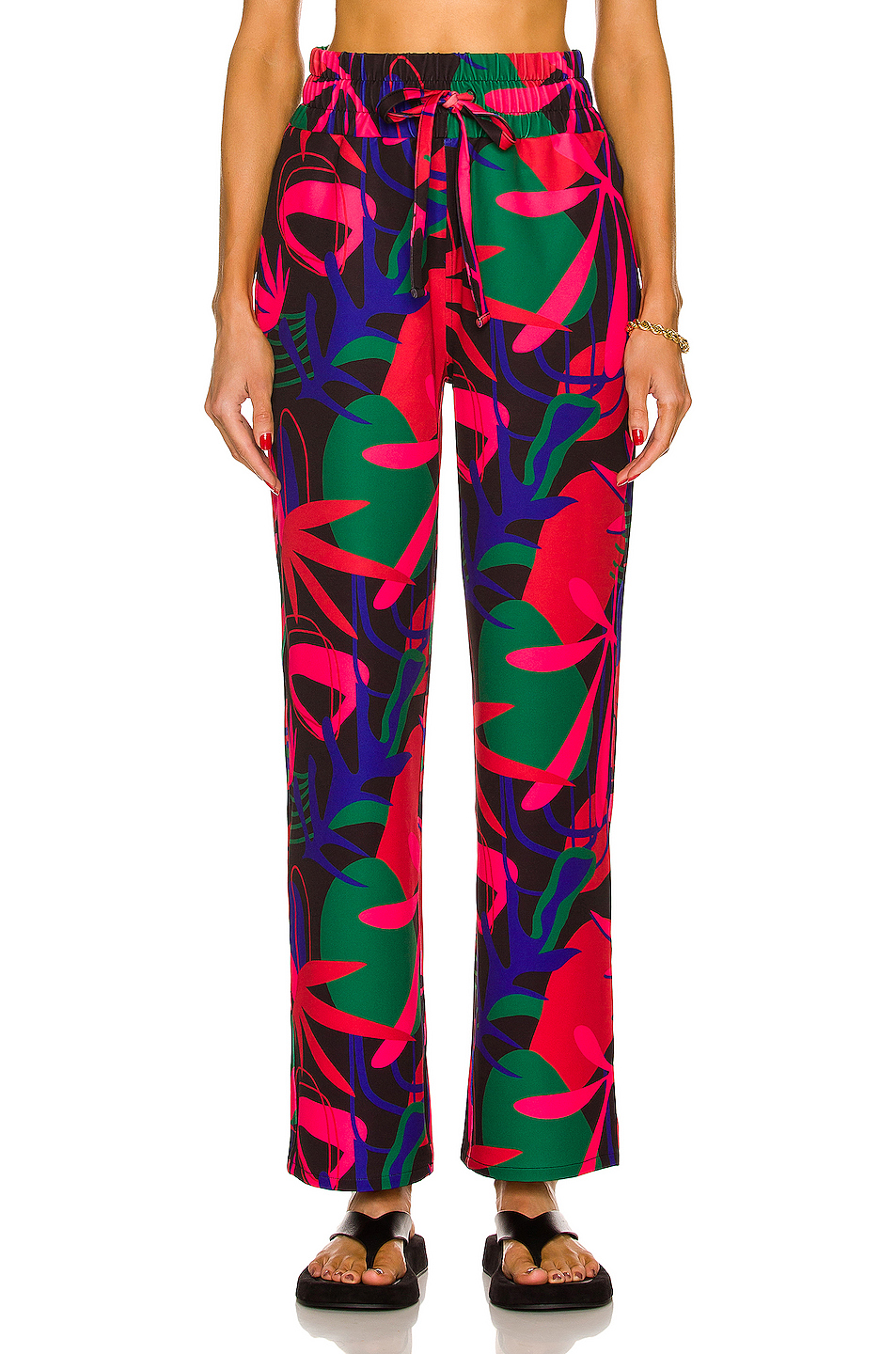 Image 1 of PatBO Printed High Rise Wide Leg Track Pant in Rio Print