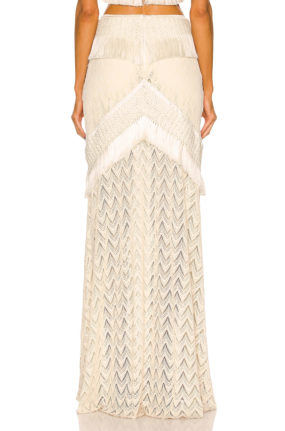 Dahlia Fringe Trim Beach Skirt Black - PatBO