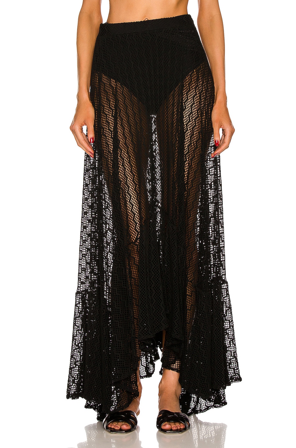 Image 1 of PatBO Lace Beach Skirt in Black