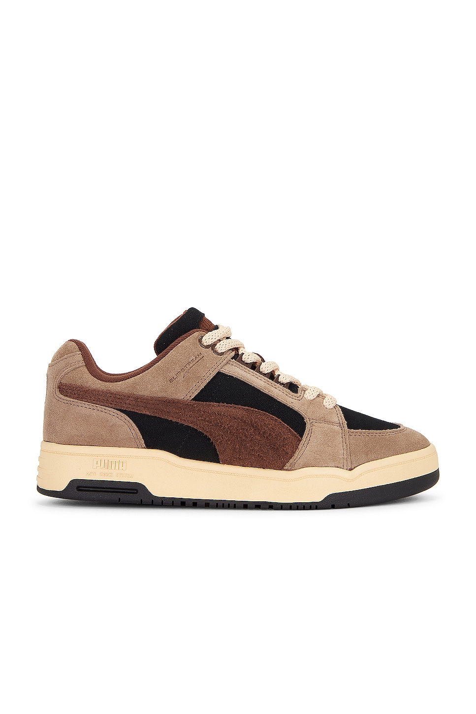 Image 1 of Puma Select Slipstream Lo Texture Sneaker in Black, Totally Taupe, & Chestnut Brown