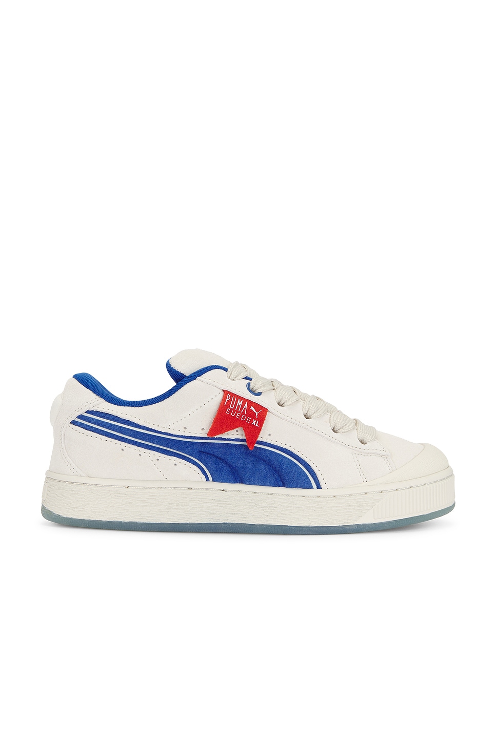 Image 1 of Puma Select Suede Xl Ghostbusters Stay Puft Marshmallow Man in Warm White, Clyde Royal, & Puma Red