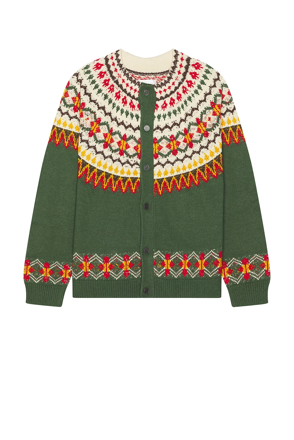 Image 1 of Found Jahan Isles Knit Cardigan in Vintage Olive Green