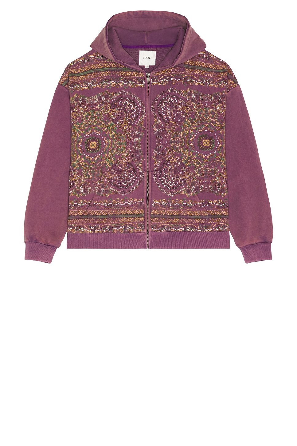 Image 1 of Found Found Motif Zip Up Hoodie in Vintage Purple
