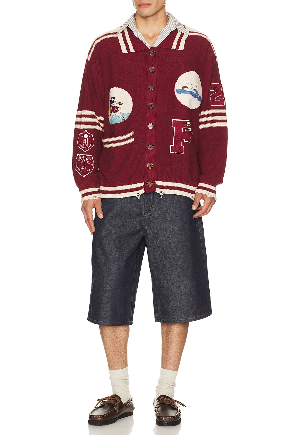 Found Varsity Patch Collared Cardigan | Thumbnail 4