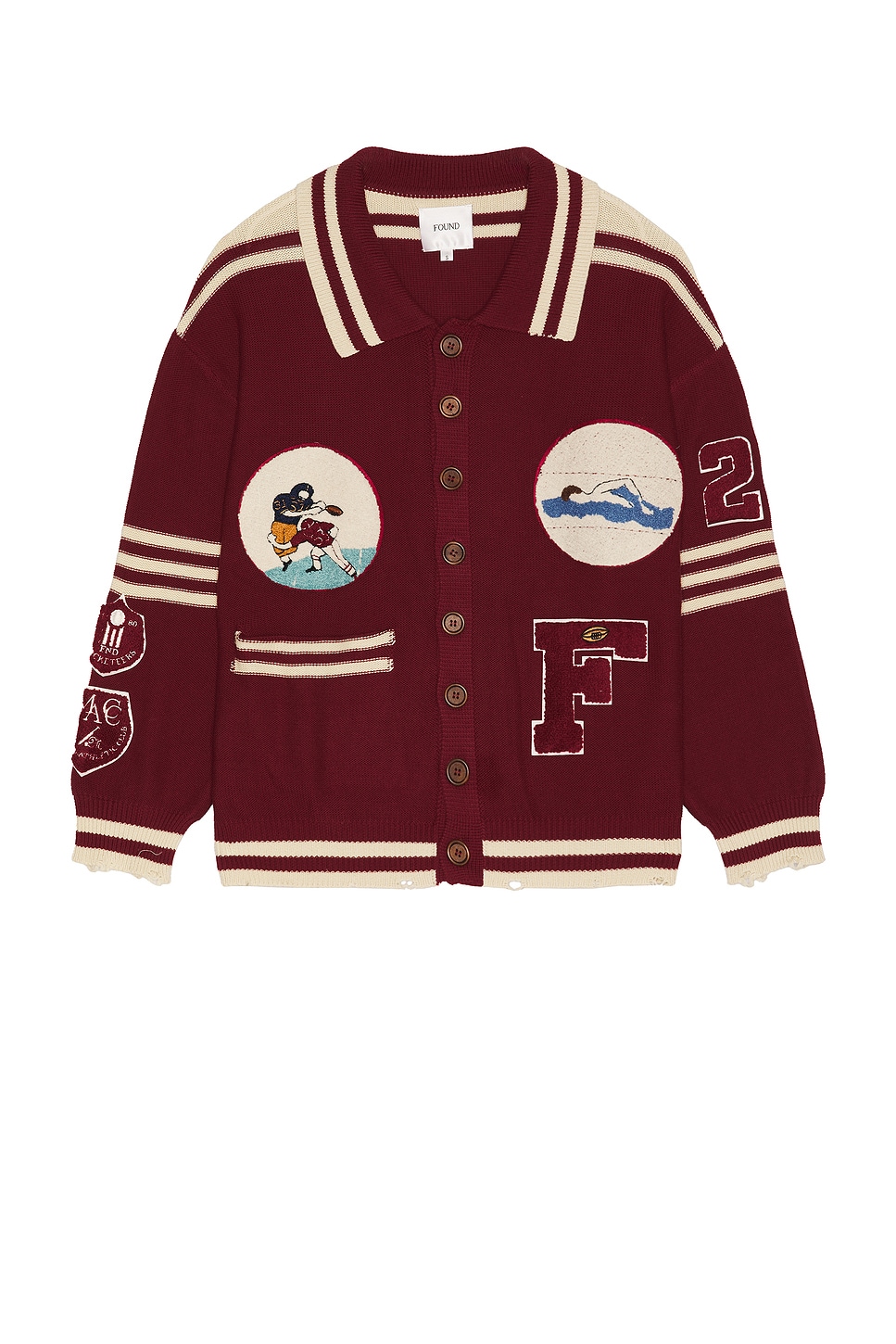 Found Varsity Patch Collared Cardigan | Thumbnail 5